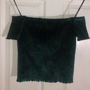 green off the shoulder top